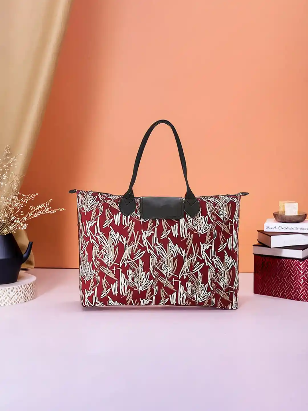 Kuber Industries Leather Oversized Shopper Tote Bag