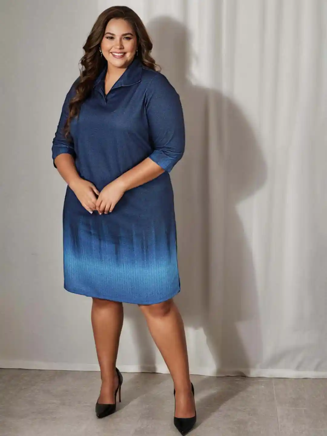 Ombre Dress Amydus Dresses Women Plus Size Ombre-dyed Gown Wrap