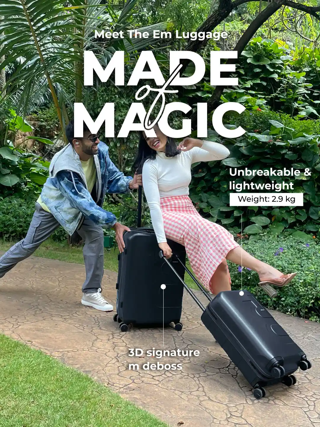 Buy MOKOBARA The Em Set Of Textured Small Medium Hard-Sided - Main Image