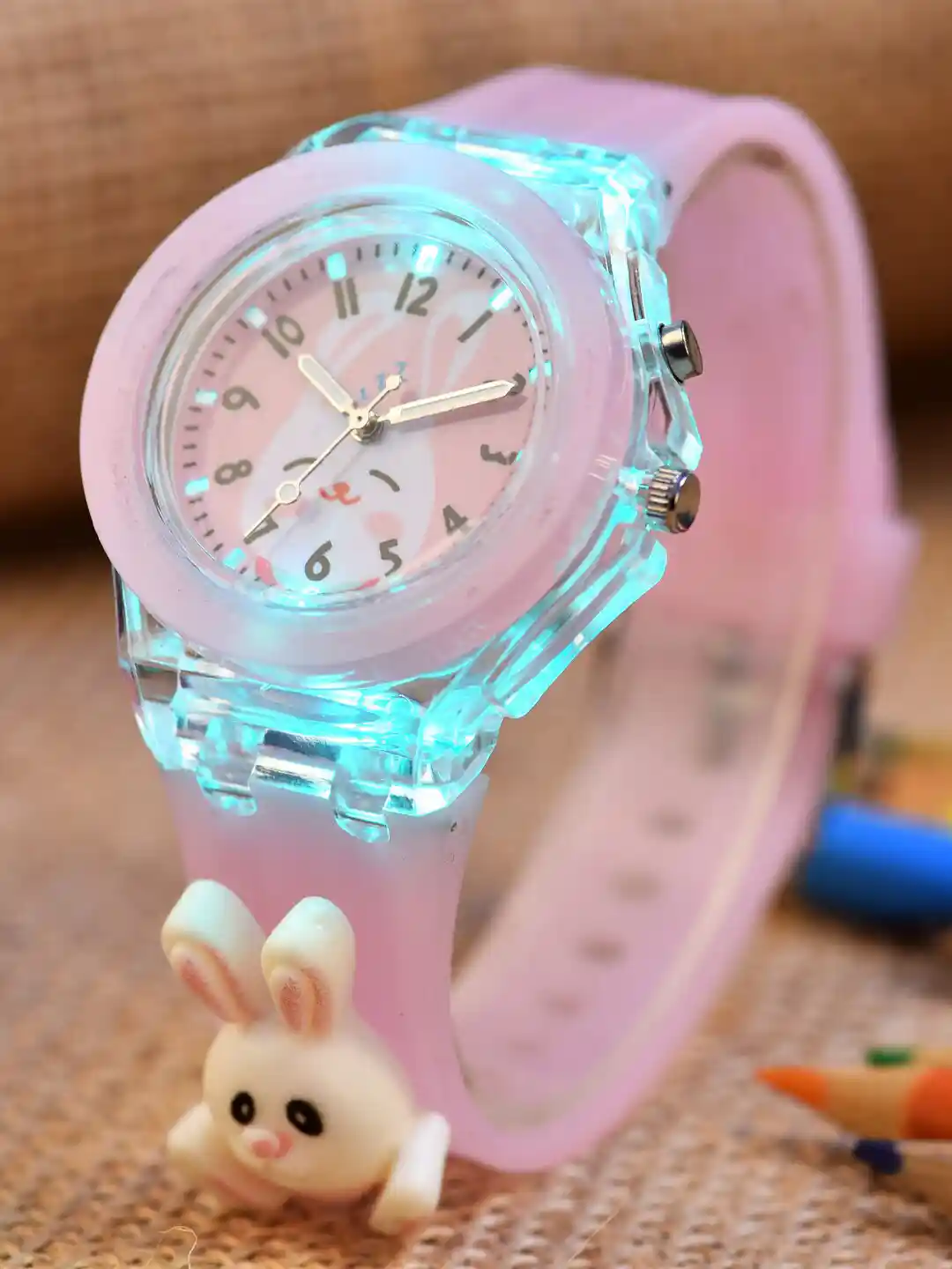 Shocknshop Kids Printed Dial Straps Scratch Resistant Analogue Watch LED  Rabbit 327