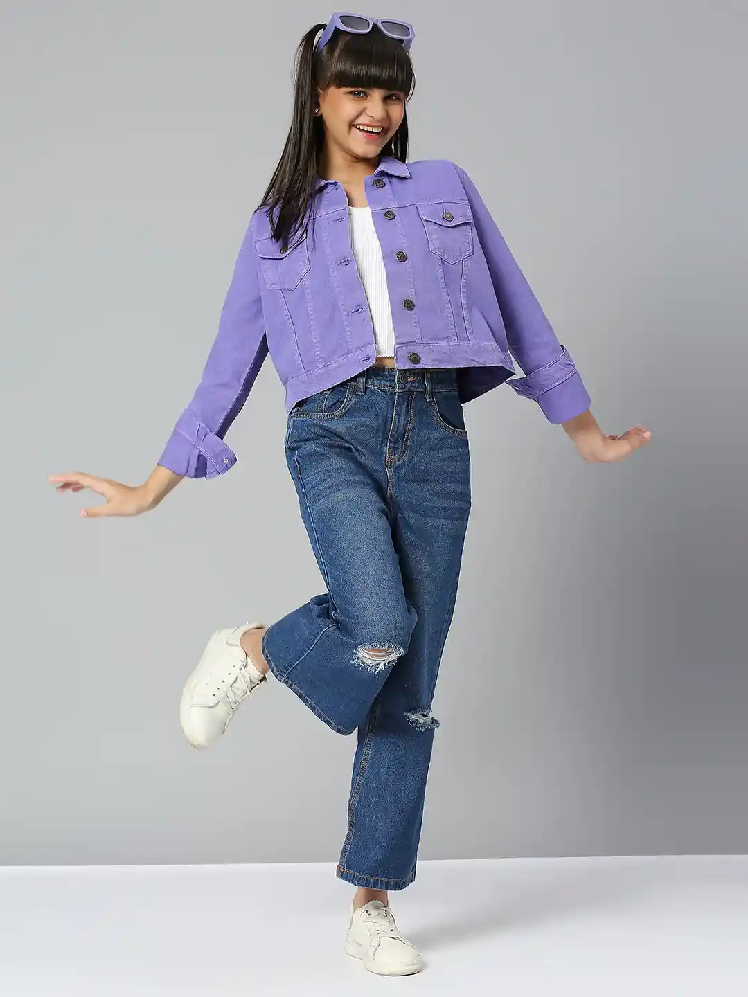 Buy JUSTICE Girls Crop Denim Jacket Jackets for Girls 22212614