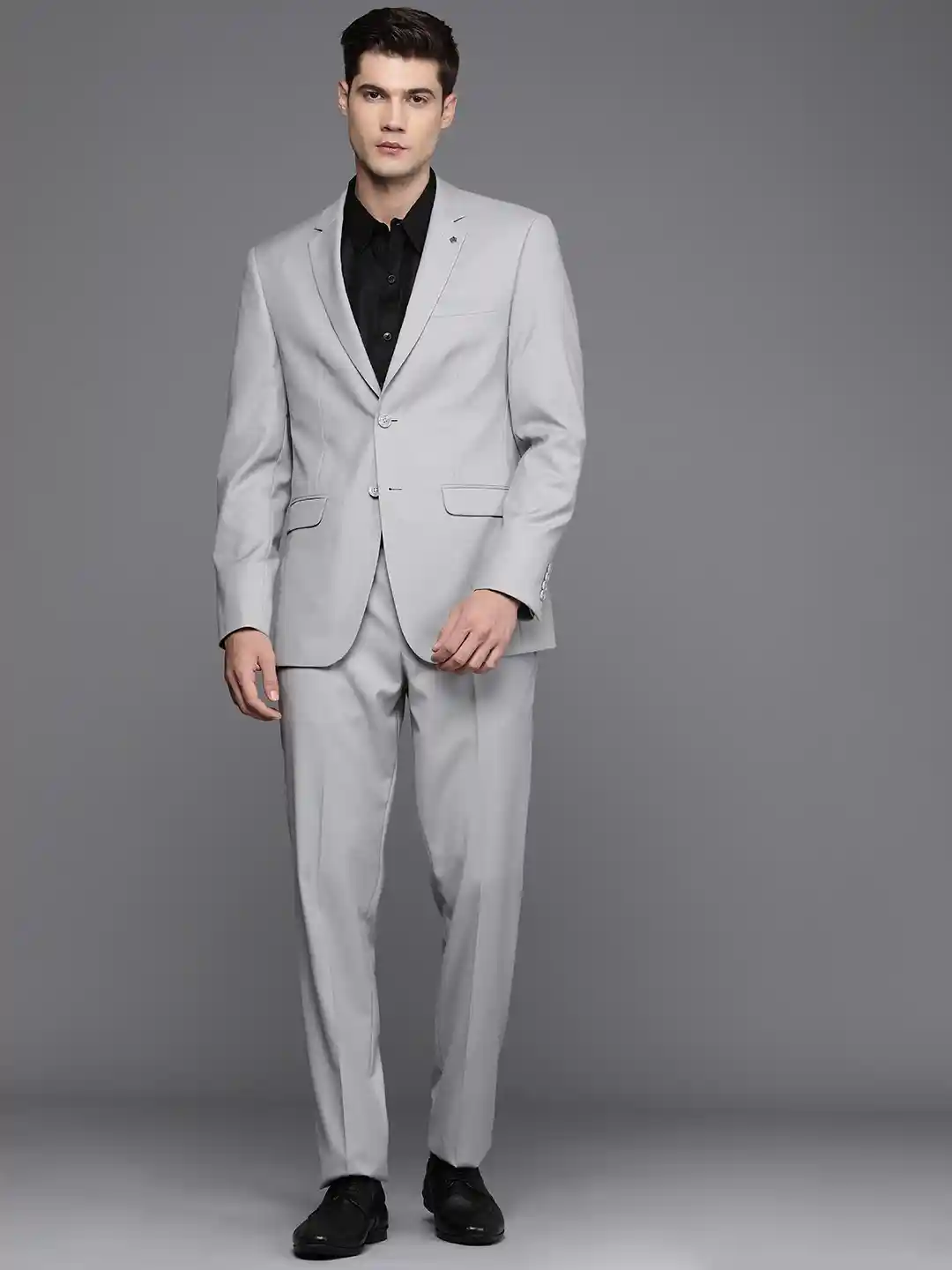 Louis Philippe Men Checked Slim-Fit Single-Breasted Formal Suit