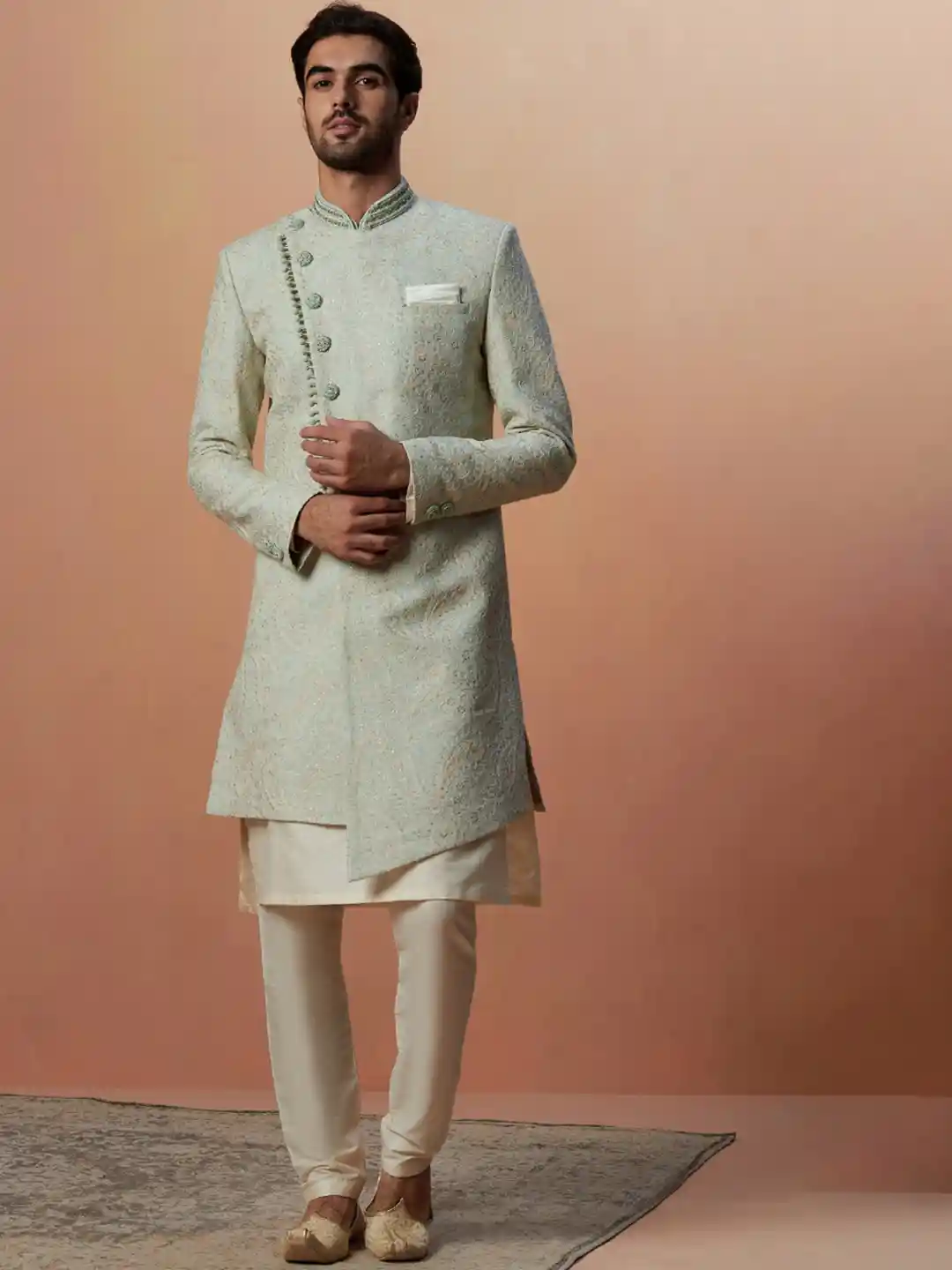 Buy Manyavar Self-Design Art Silk Traditional Indo Western