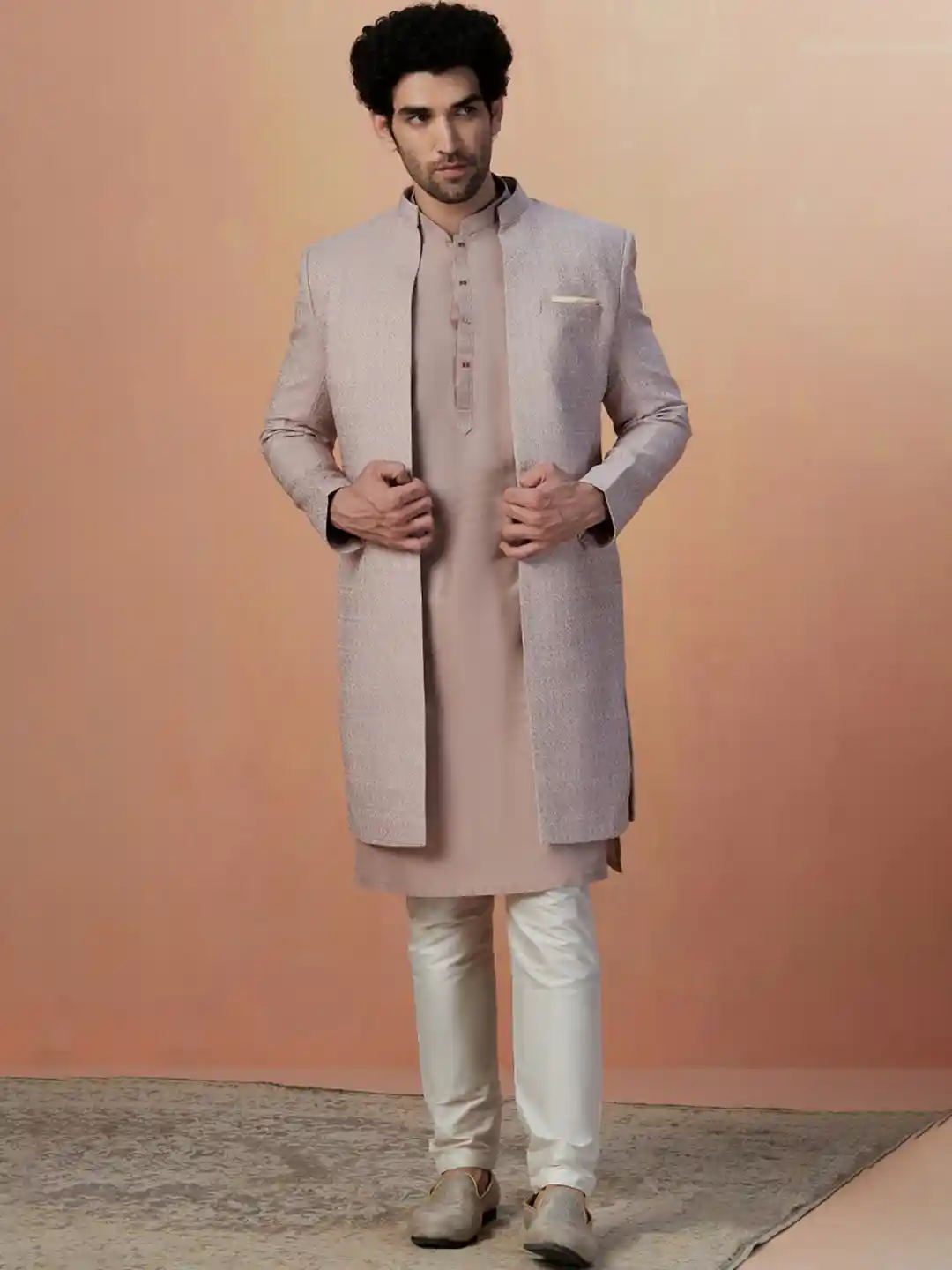 Buy Manyavar Self-Design Brocade Traditional Indo Western Sherwani