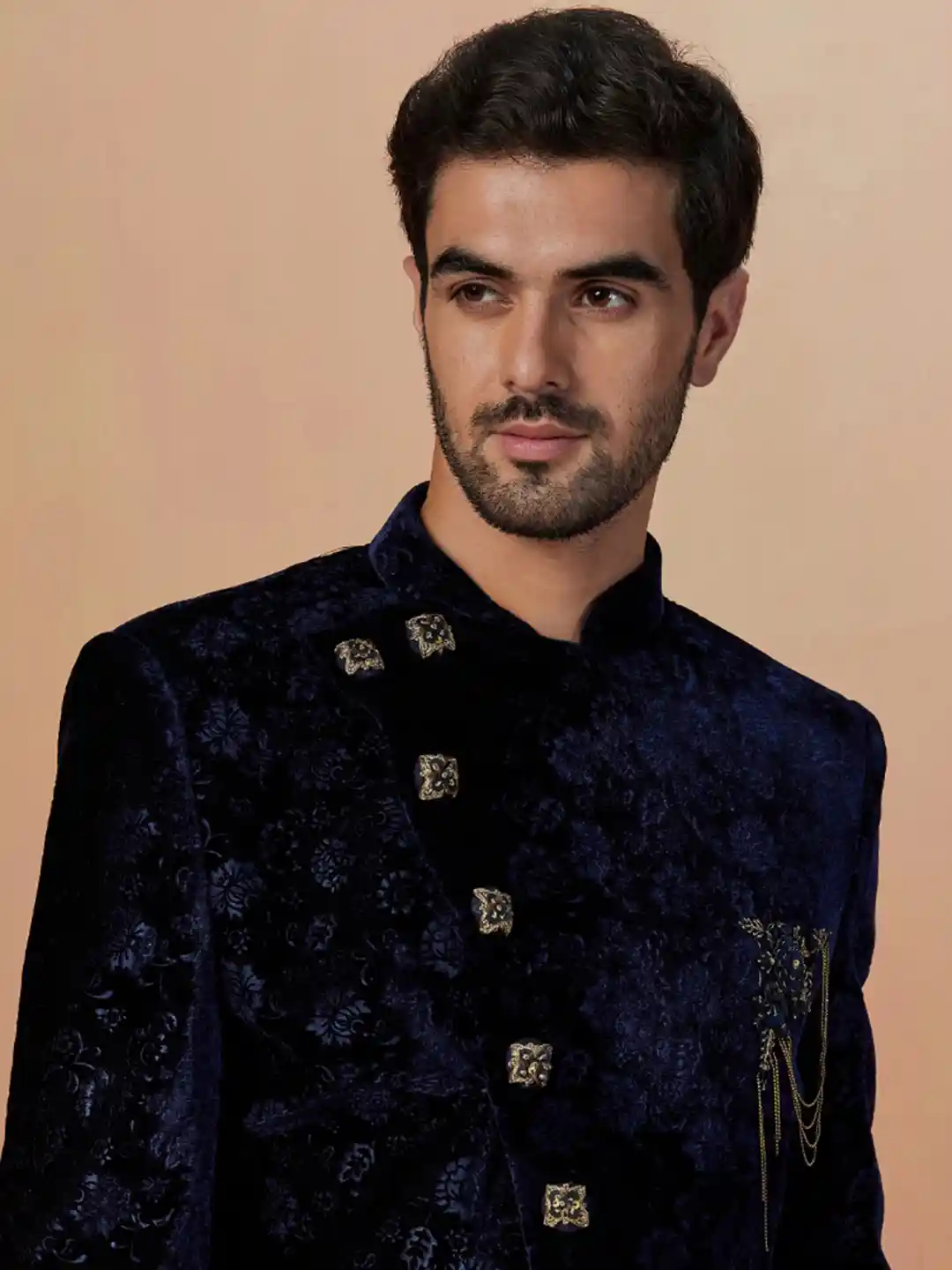 Buy Manyavar Self-Design Velvet Traditional Indo Western Jodhpuri