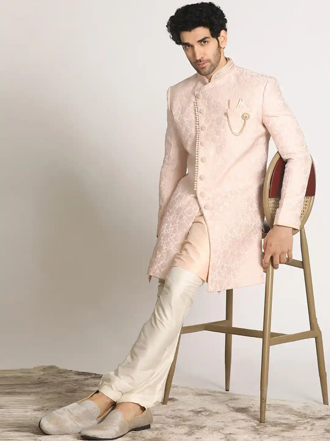 Buy Manyavar Self-Design Traditional Indo Western Sherwani Set