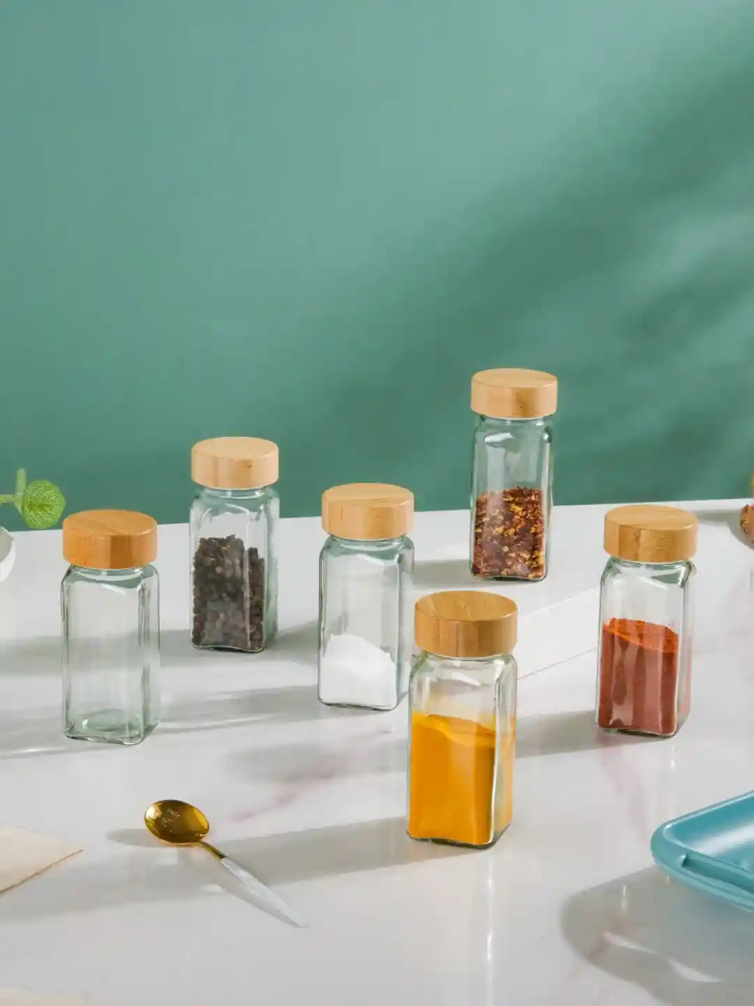 Buy Nestasia 6-Pieces Transparent Seasoning Jars With Lid 100 ml