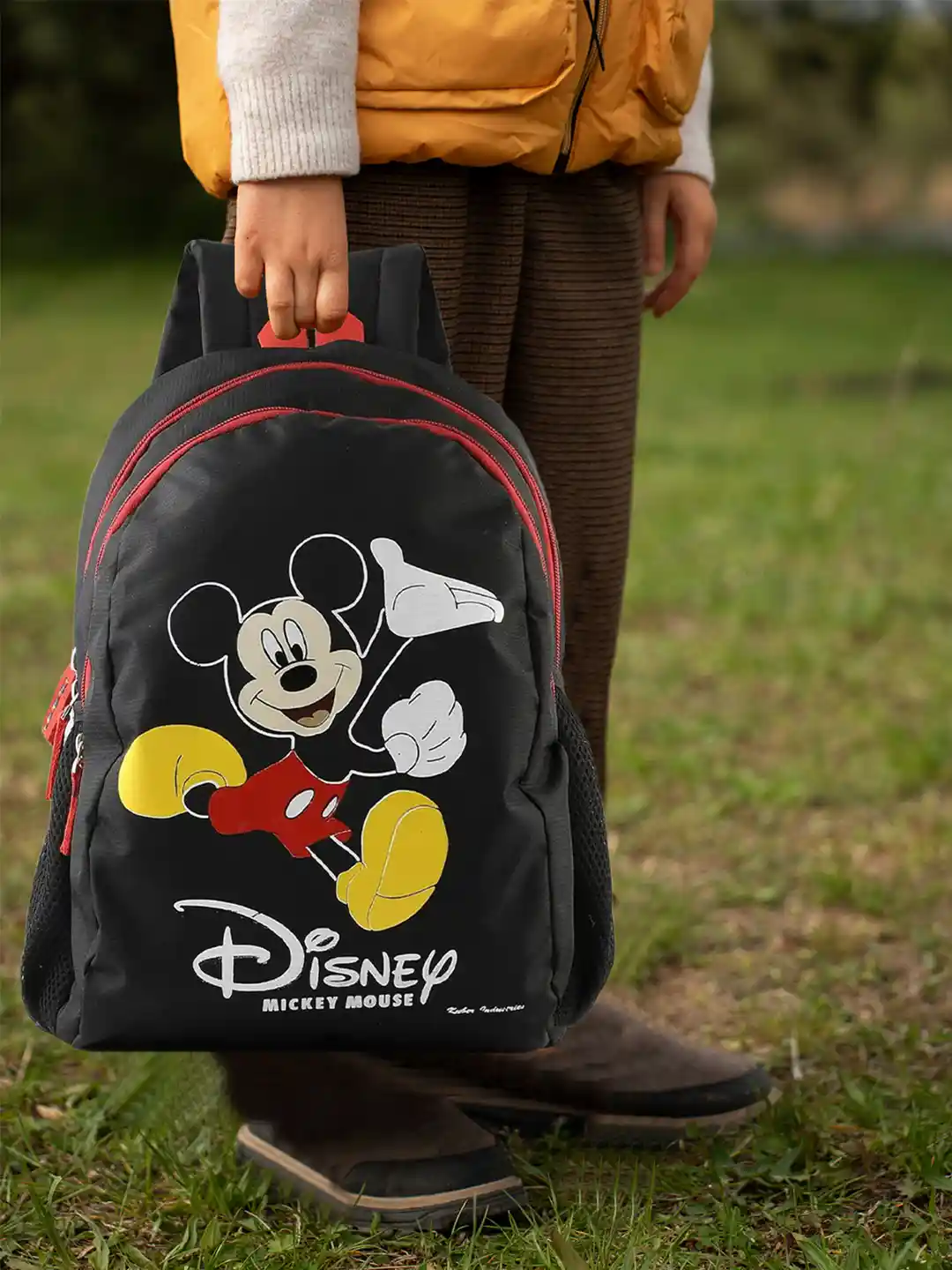 Kuber Industries Disney Mickey Mouse Waterproof Backpack for Boys