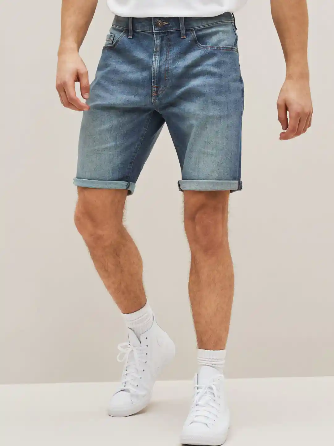 Buy NEXT Men Heavy Fade Slim Fit Denim Shorts Shorts for Men