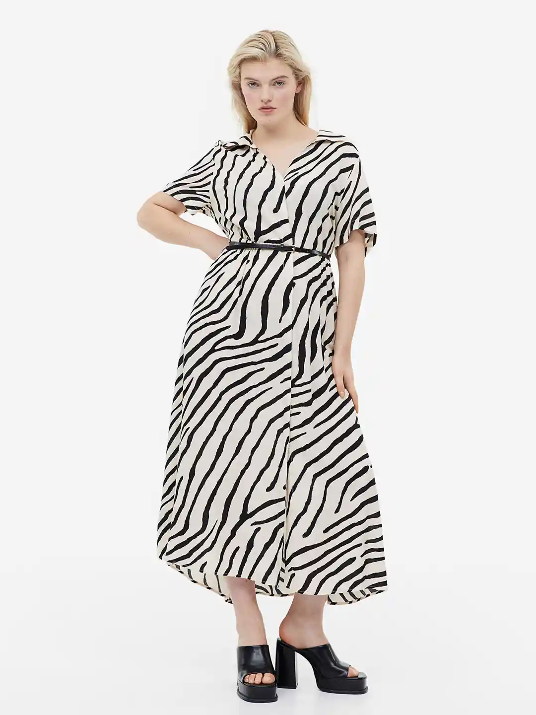 Buy H&M Tie-Belt Shirt Dress Dresses for Women 22342322 Myntra