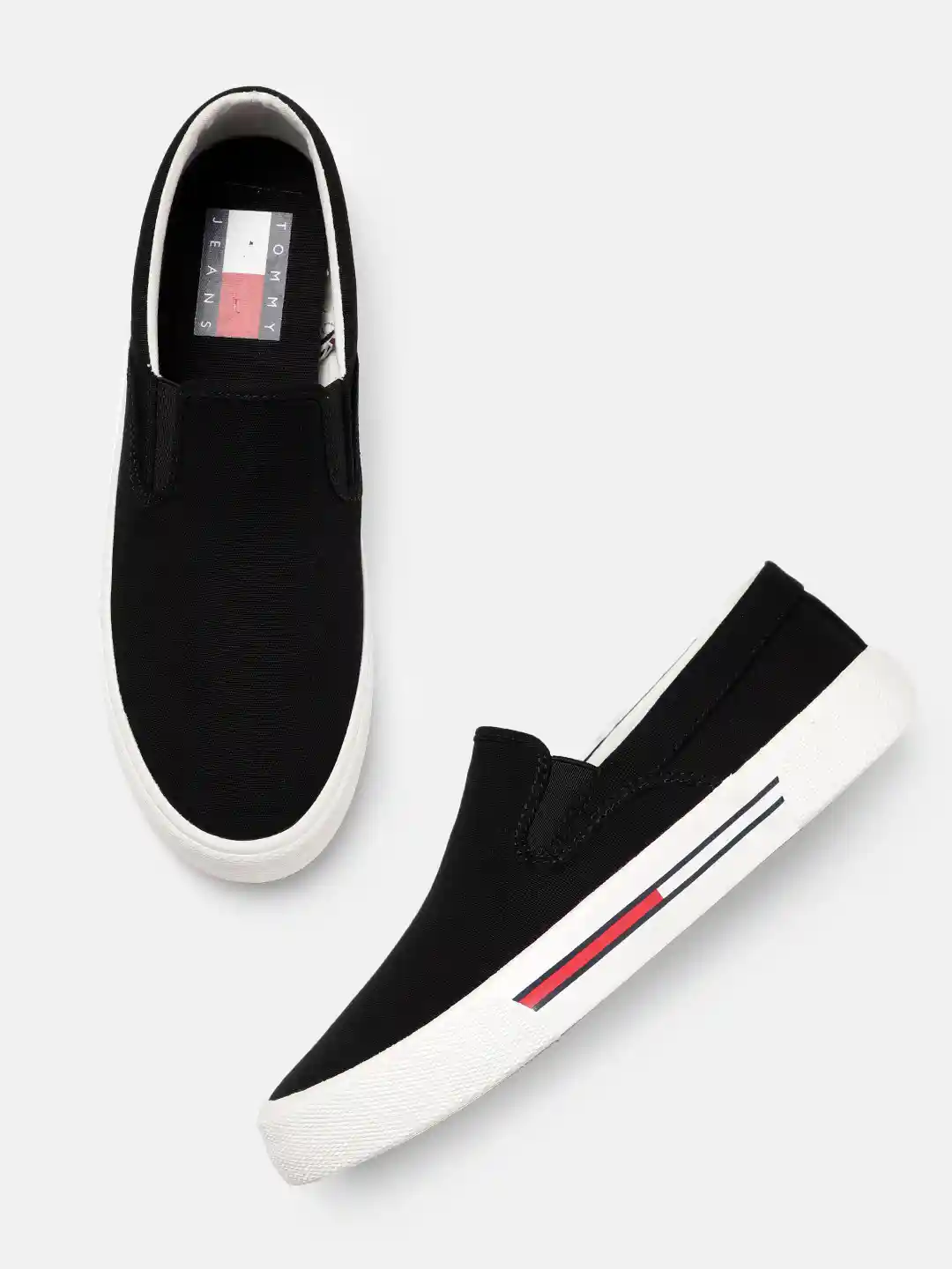 Buy Tommy Hilfiger Women Solid Canvas Slip-On Sneakers Casual