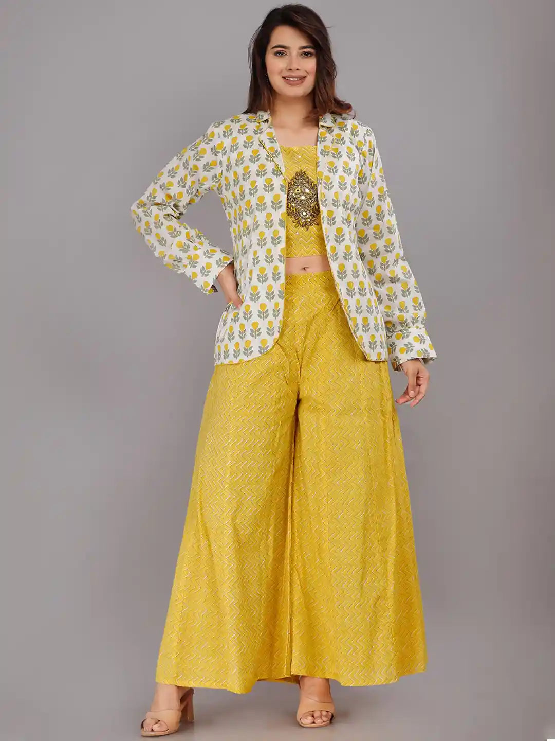 Buy HIGHLIGHT FASHION EXPORT Printed Pure Cotton Lapel Collar Top