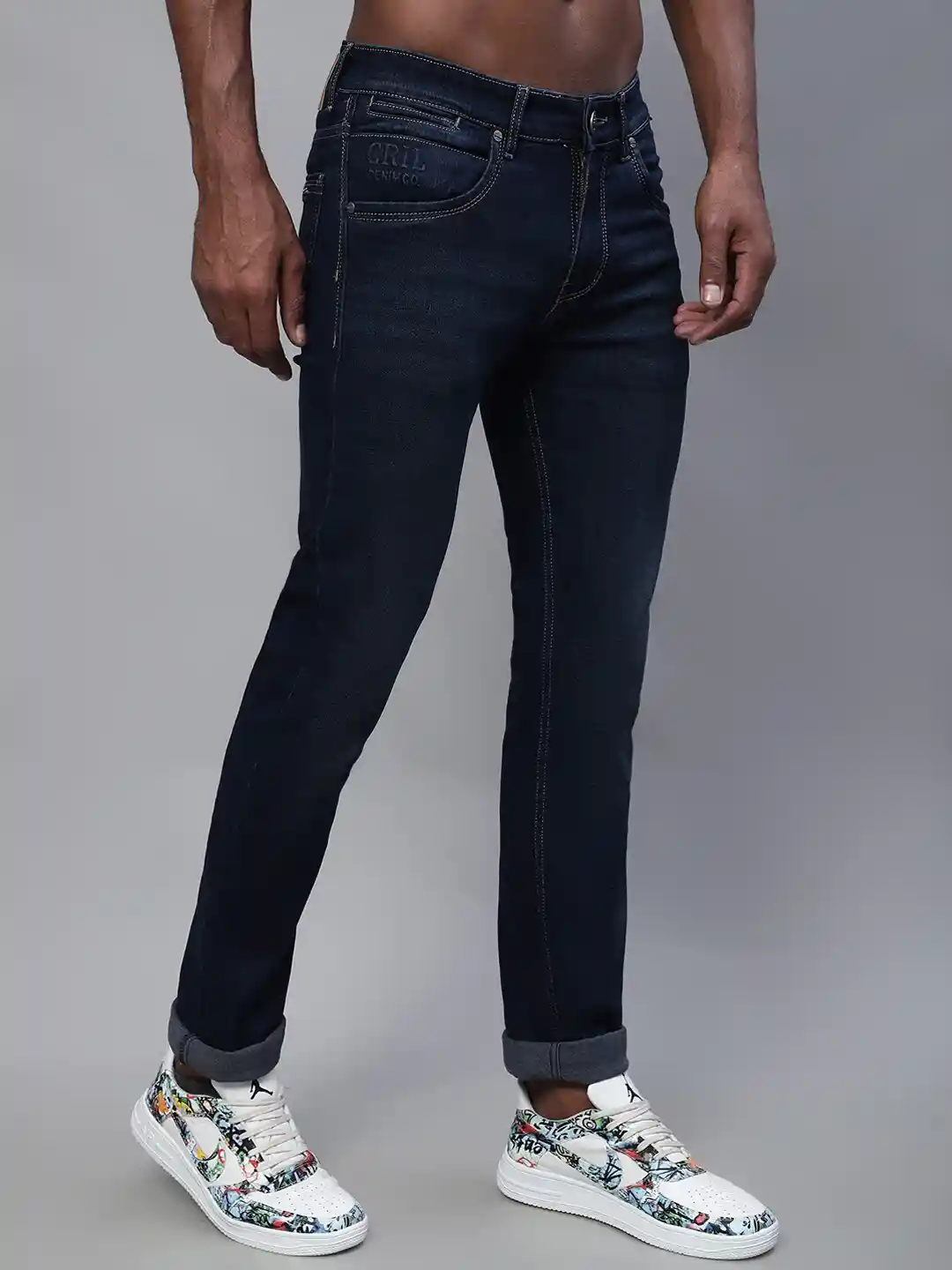 Buy Cantabil Men Regular Fit Light Fade Stretchable Cotton Jeans