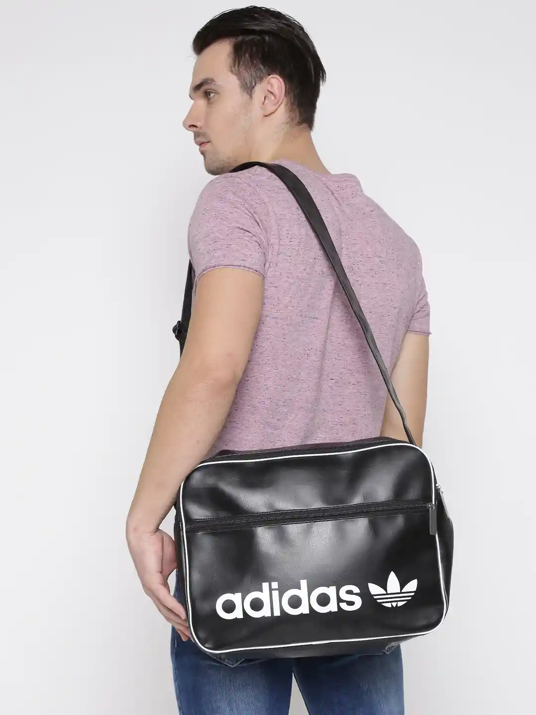 Buy ADIDAS Originals Unisex Black Airliner Vint Printed Messenger