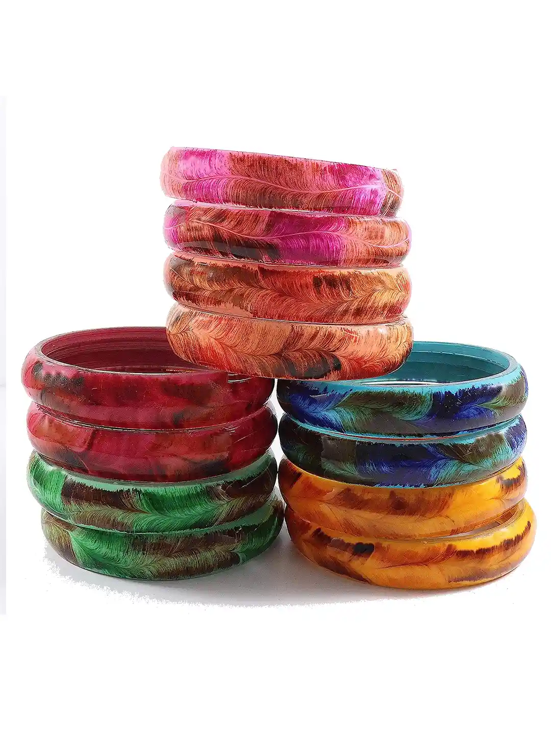 Buy NMII Set Of 12 Glossy Finished Glass Bangles Bangle for