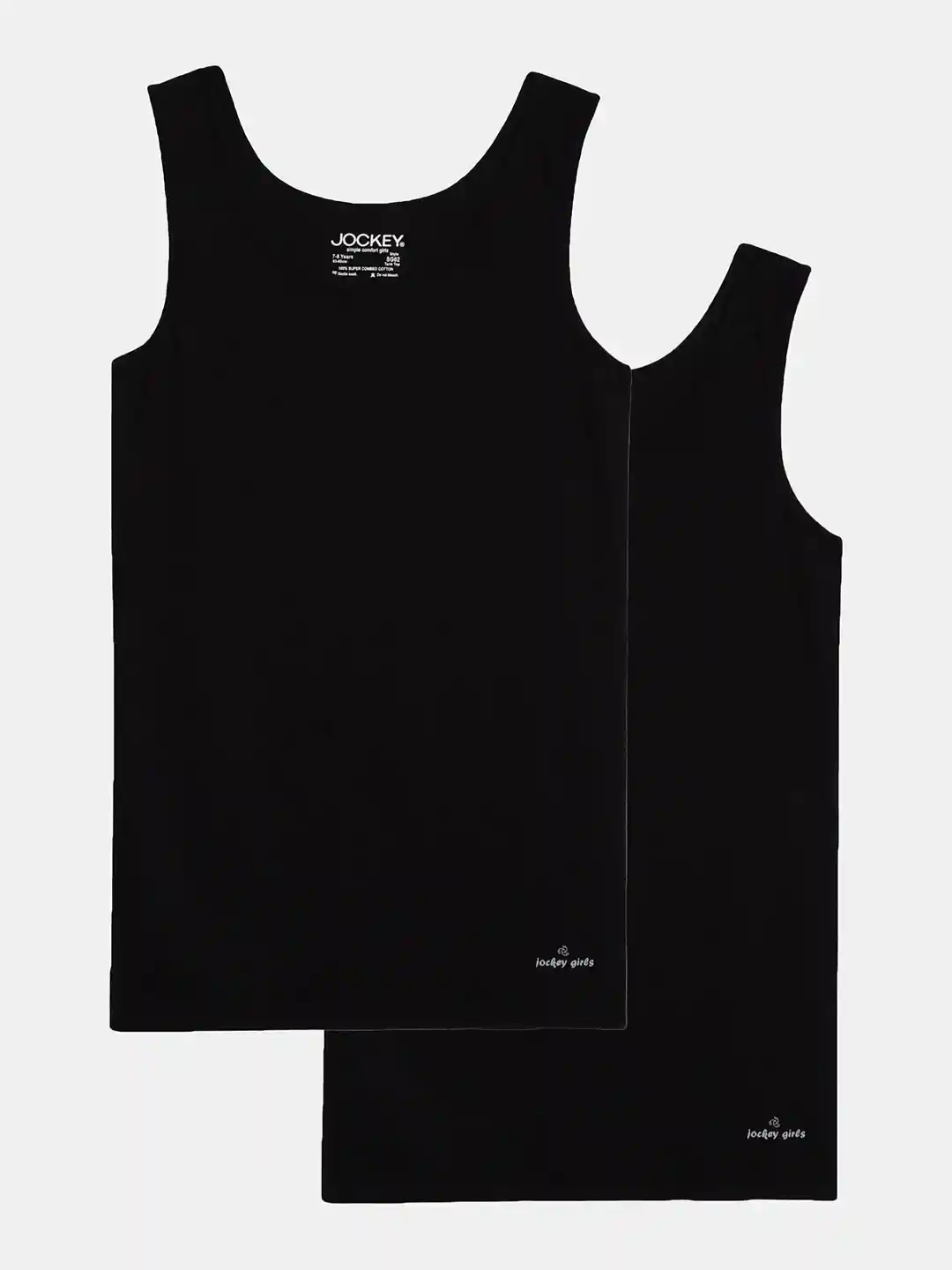 Buy Jockey Girls Pack of 2 Super Combed Cotton Rib Solid Inner