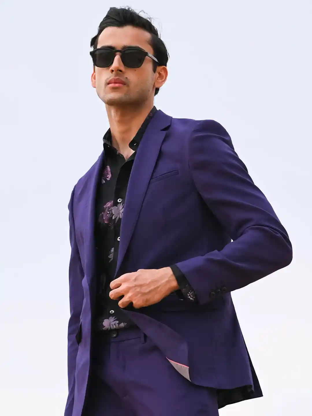 Rare Rabbit Men's Purple Jacket Men Tailored Fit Utility Jacket