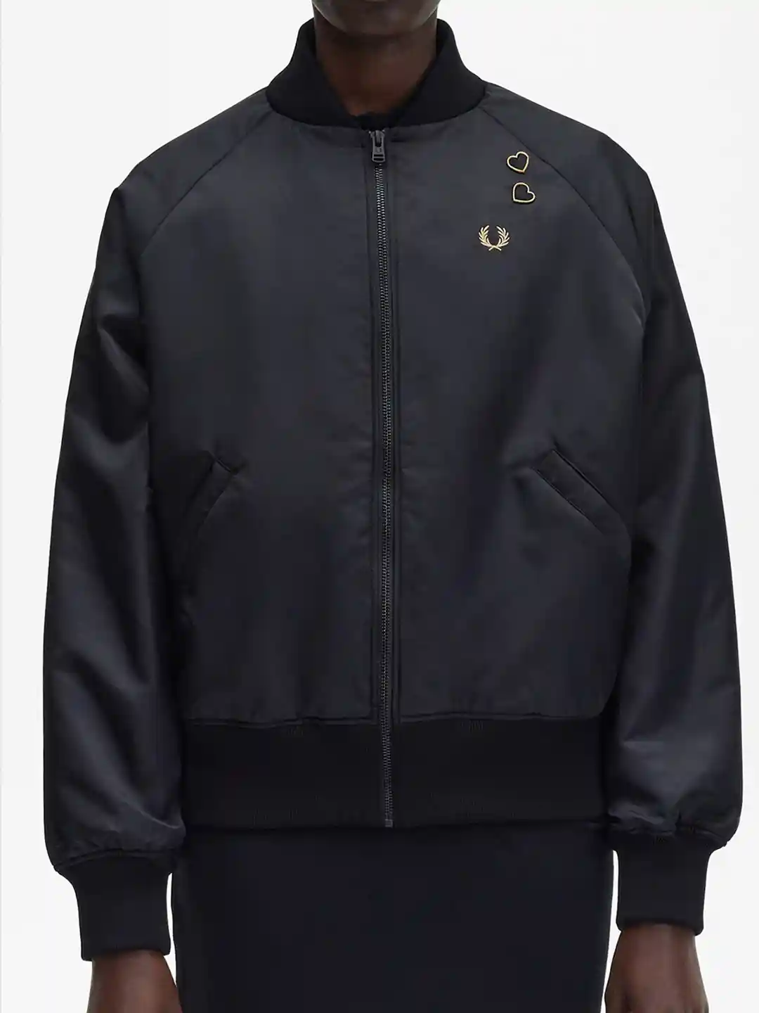 Buy Fred Perry Mock Collar Bomber Jacket with Embroidered