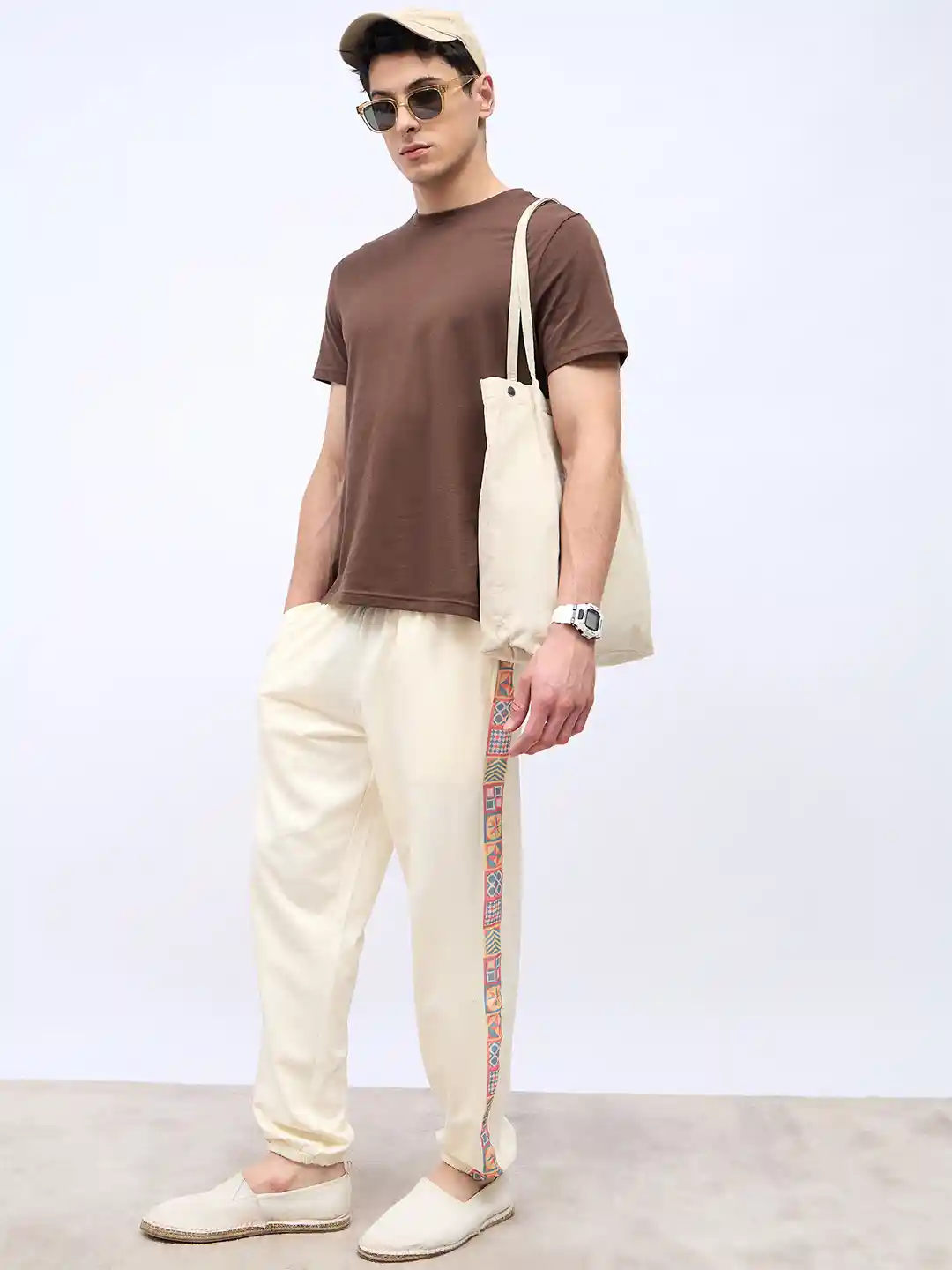 Buy Styli Side Printed Motif Relaxed Fit Joggers Track Pants for