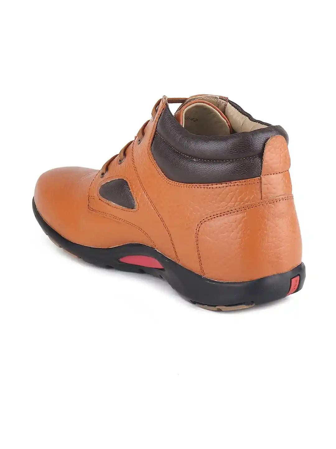 Buy Red Chief Men Tan Solid Leather Mid-Top Sneakers Casual