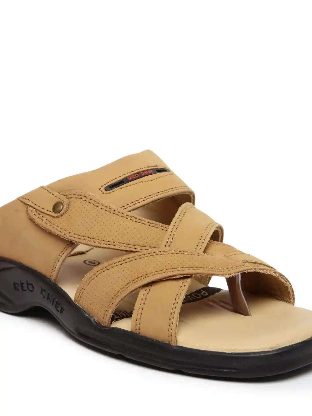 Red Chief Men Brown Leather Comfort Sandals