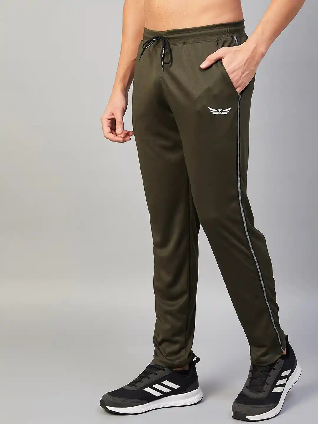 Buy CHROME & CORAL Men Regular Fit Reflector Tape Track Pants