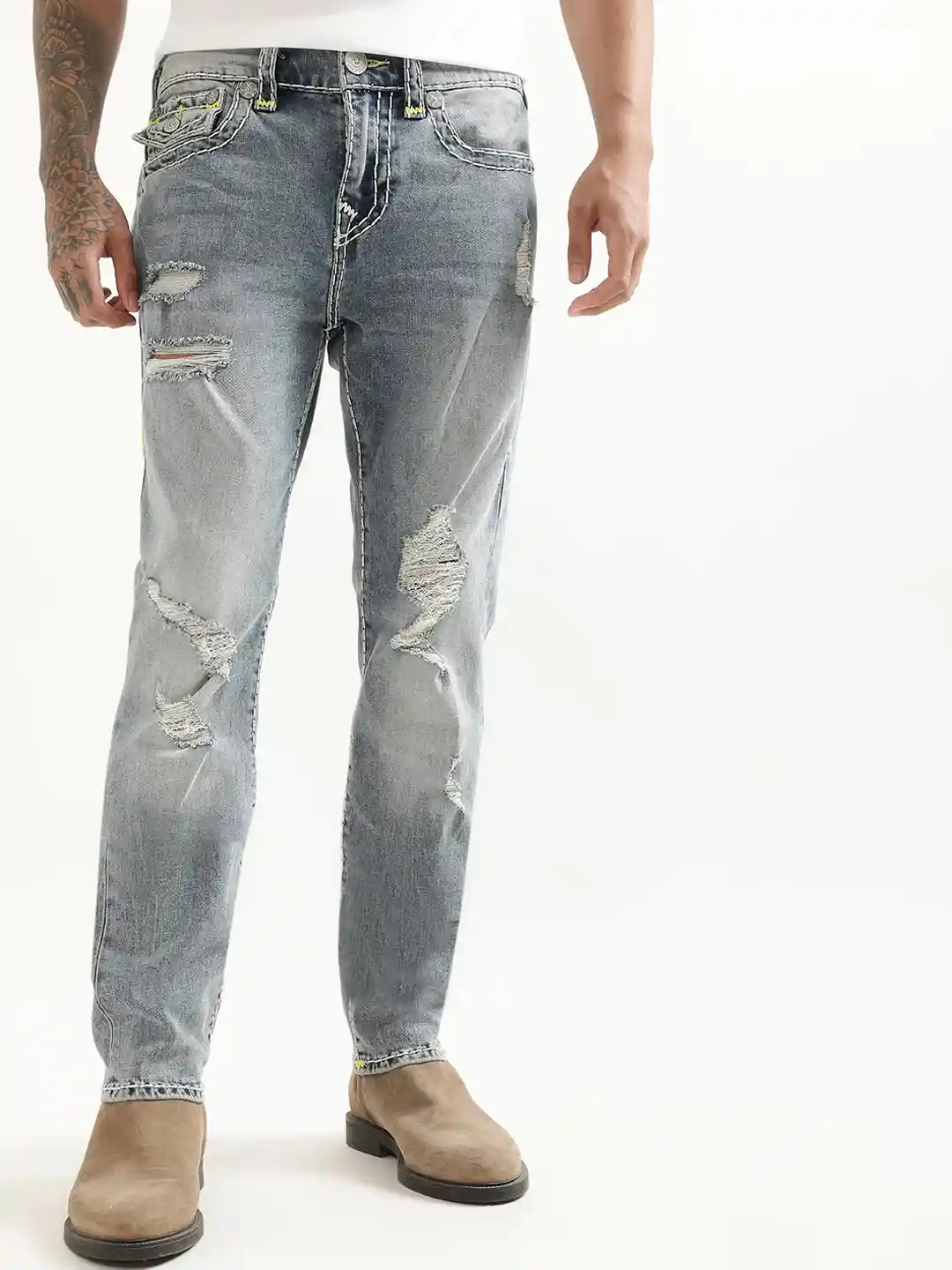 Buy True Religion Men Rocco Super T Skinny Fit Highly Distressed