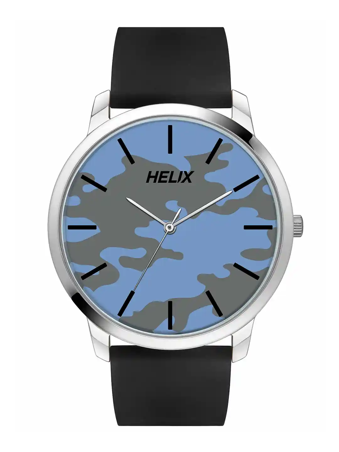 Helix By Timex Blue Round Dial Analog Silicone Men Watch TW039HG17