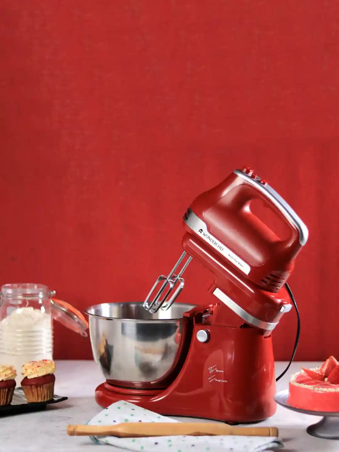 Buy Wonderchef Revo Red 300W Stand Mixer Dough Kneader Stand