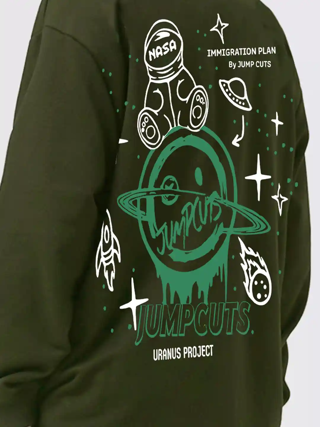 Buy JUMPCUTS Graphic Printed Drop Shoulder Long Sleeve