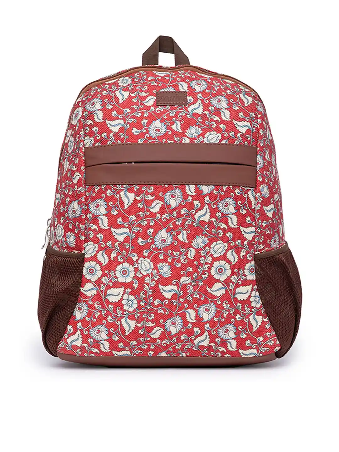 Buy ZOUK Women Floral Printed Vegan Leather Laptop Backpack