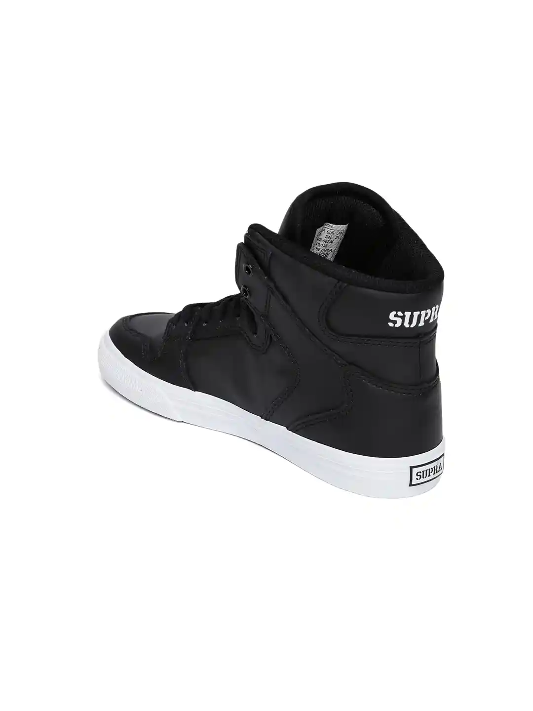Buy Supra Unisex Black Solid Leather Mid-Top VAIDER Skate Shoes