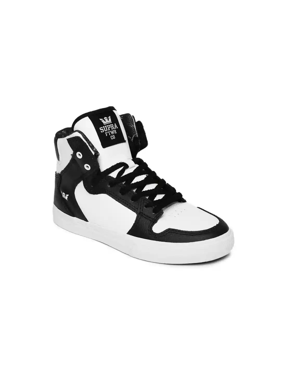 Buy Supra Kids Black White Leather Vaider Skate Shoes Casual