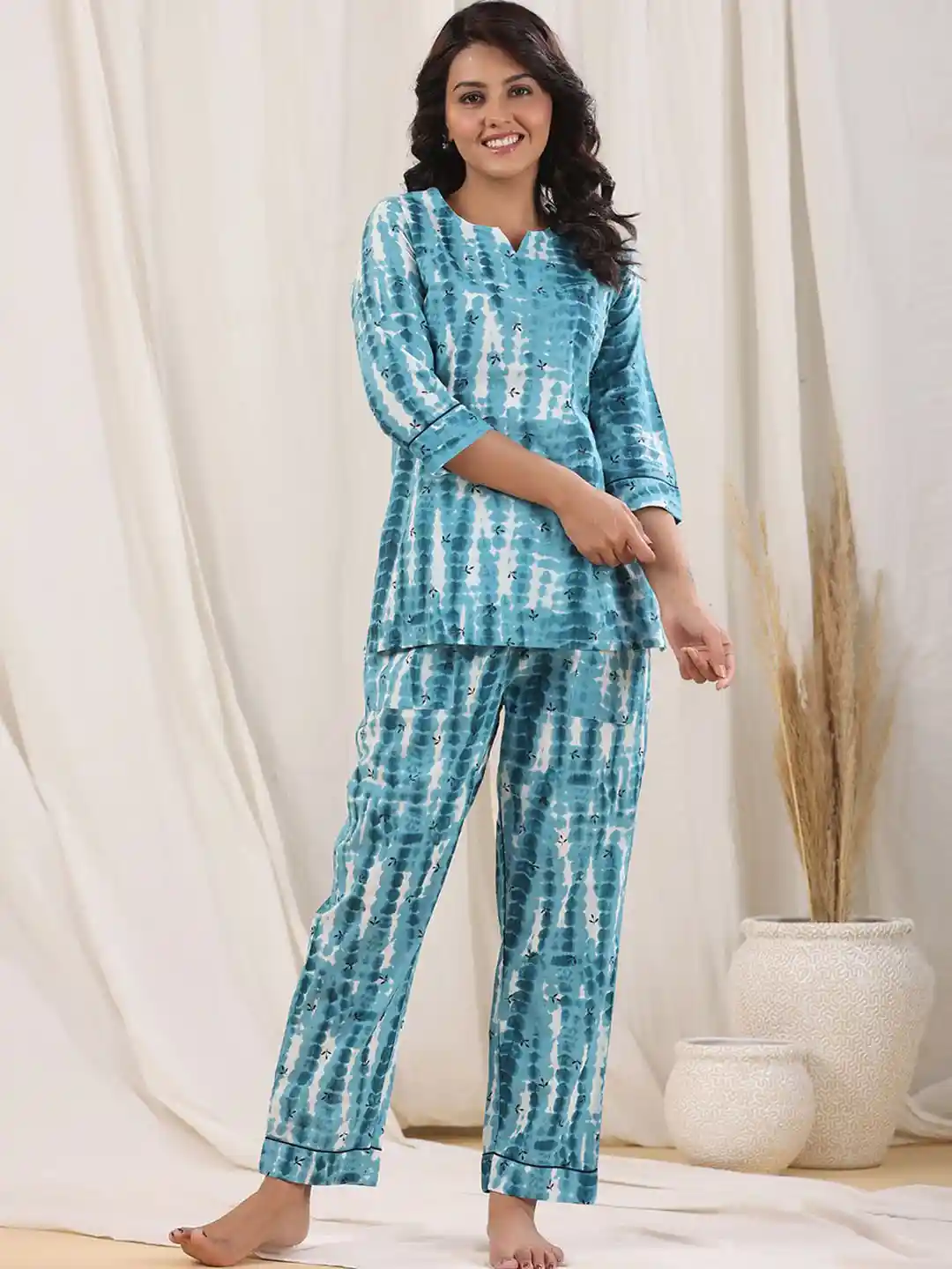 Pajama Suit Women's Tie Dye Pajama Set Rain Rainbow Tie And