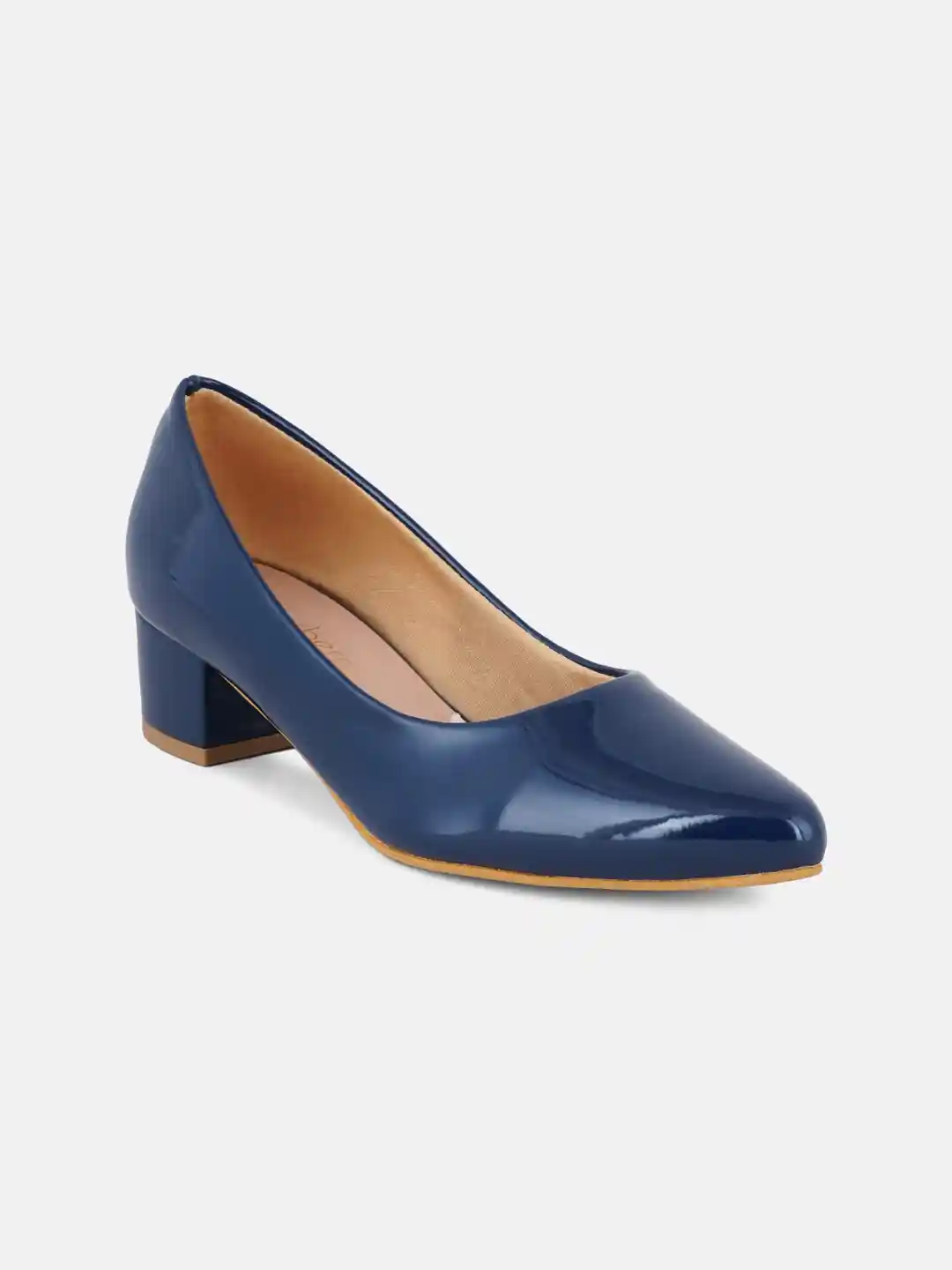 Leather Navy Round Toe Heels Navy Round Toe Heels On Sale