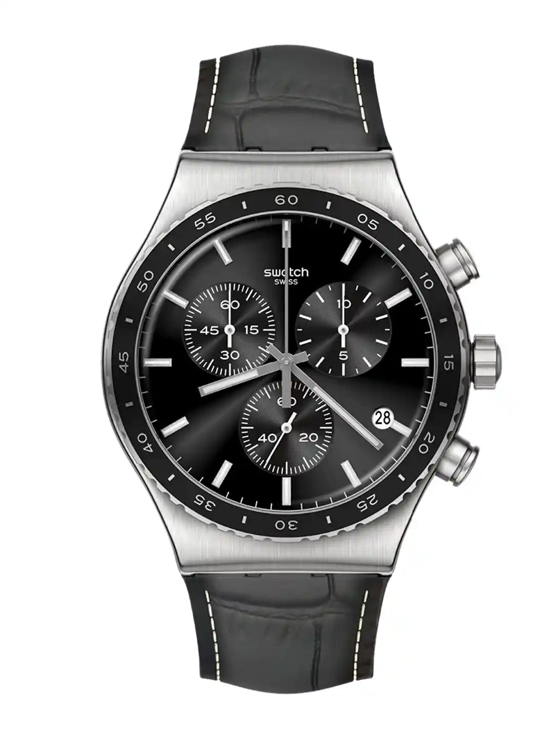 Swatch Men Dial Leather Straps Analogue Watch YVS495