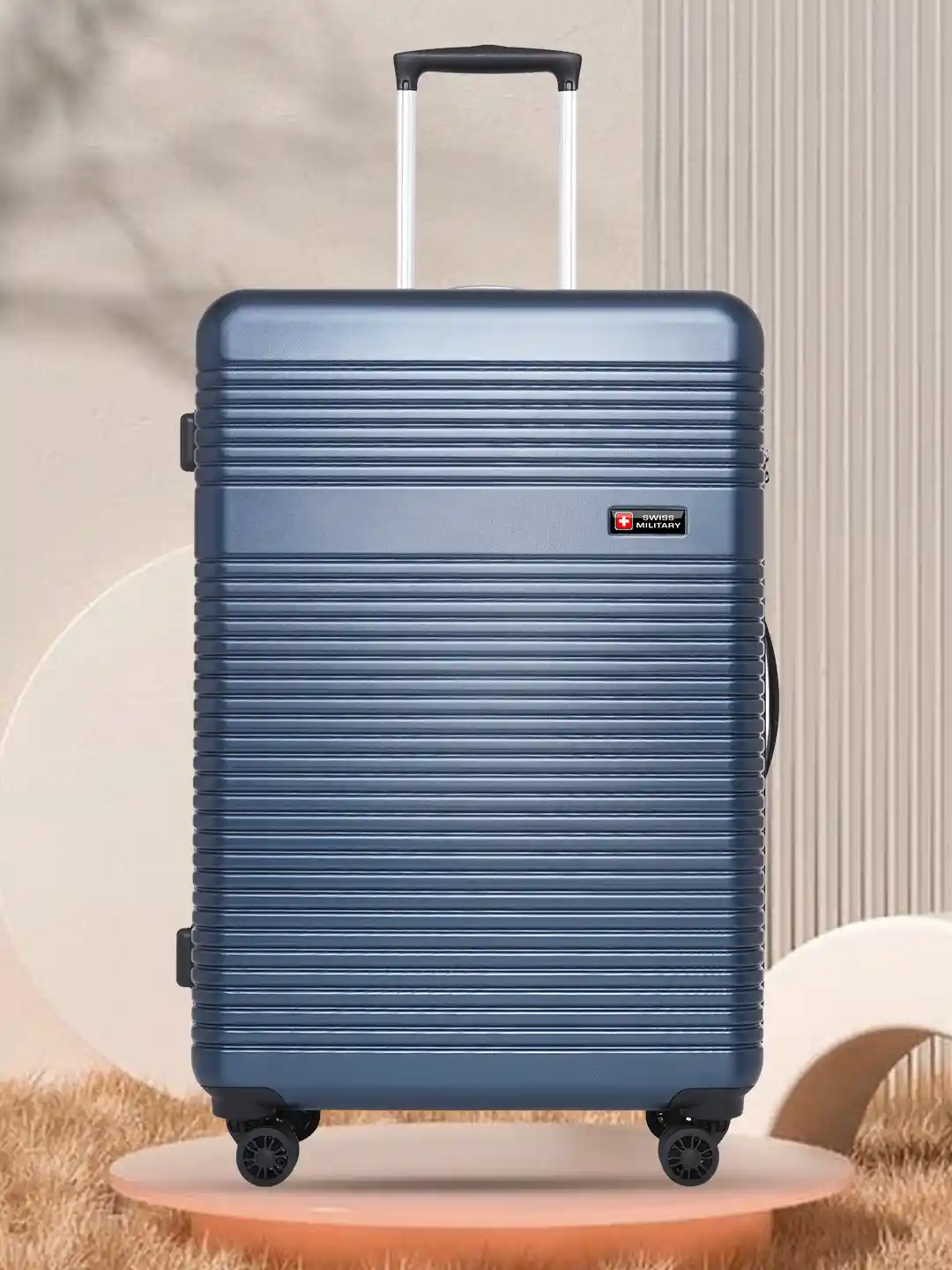 Koper Big W Luggage Strap SWISS MILITARY Textured Hard-Sided Check