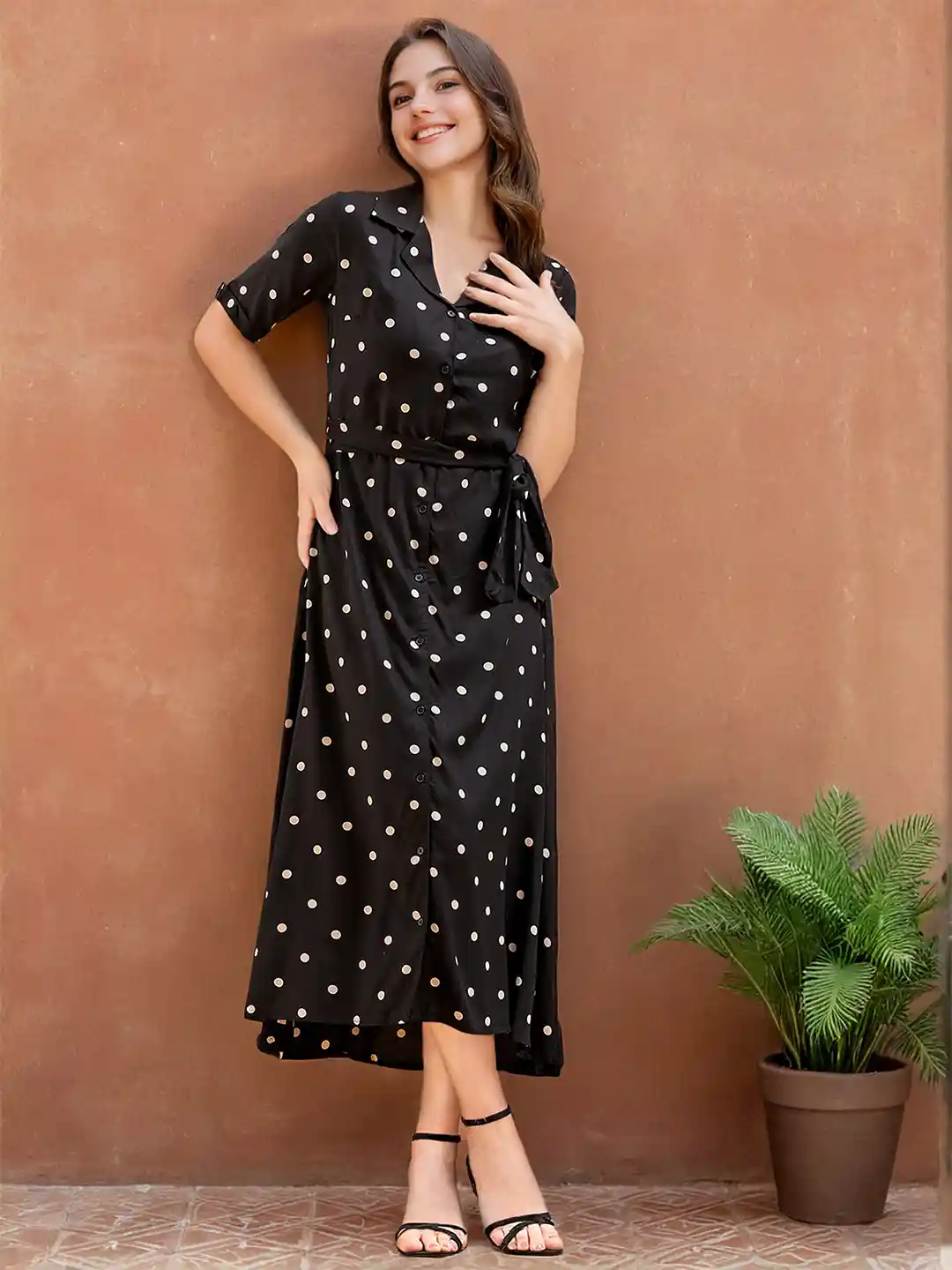 Buy Freehand by The Indian Garage Co Black White Polka Dots