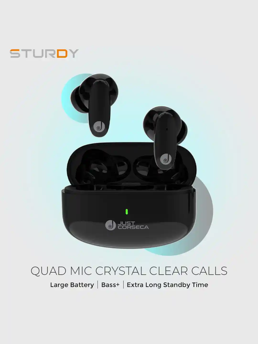 Buy JUST CORSECA Sturdy Wireless Earbuds Headphones for Unisex