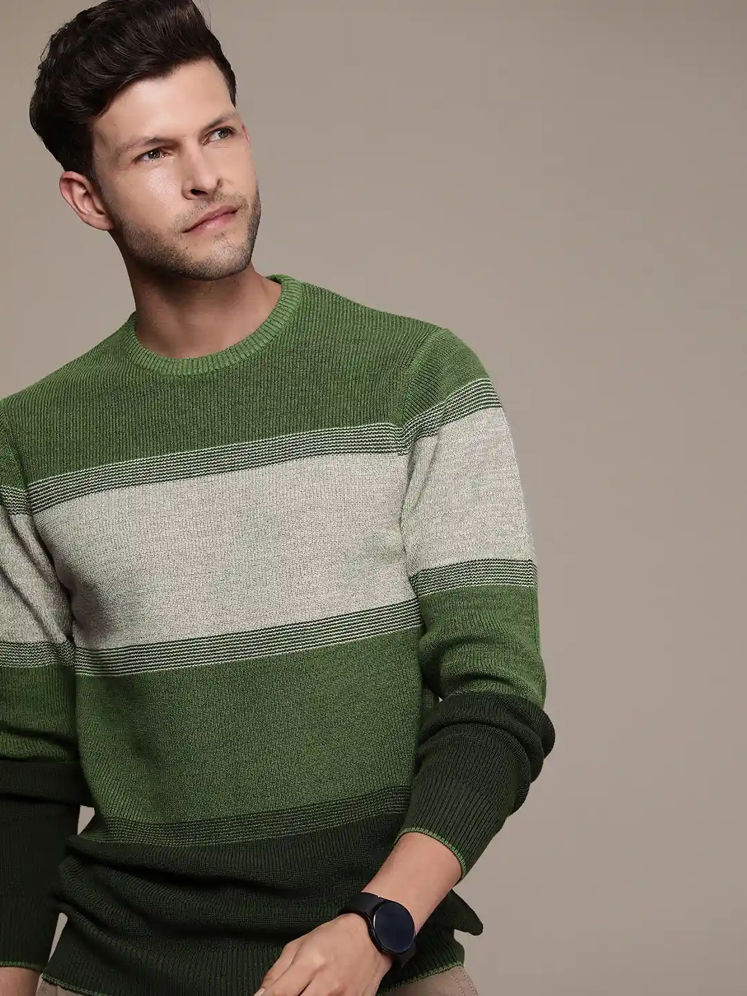 French Connection Colourblocked Pure Cotton Pullover Sweater