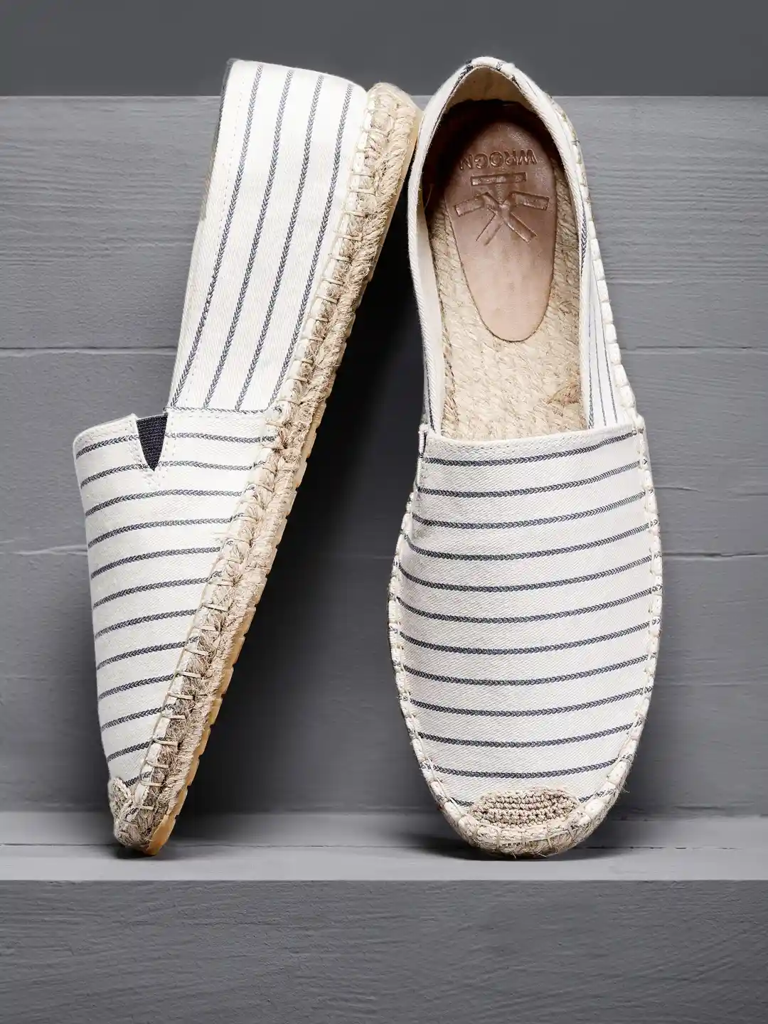 Buy WROGN Men Off-White Striped Espadrilles Casual Shoes for Men