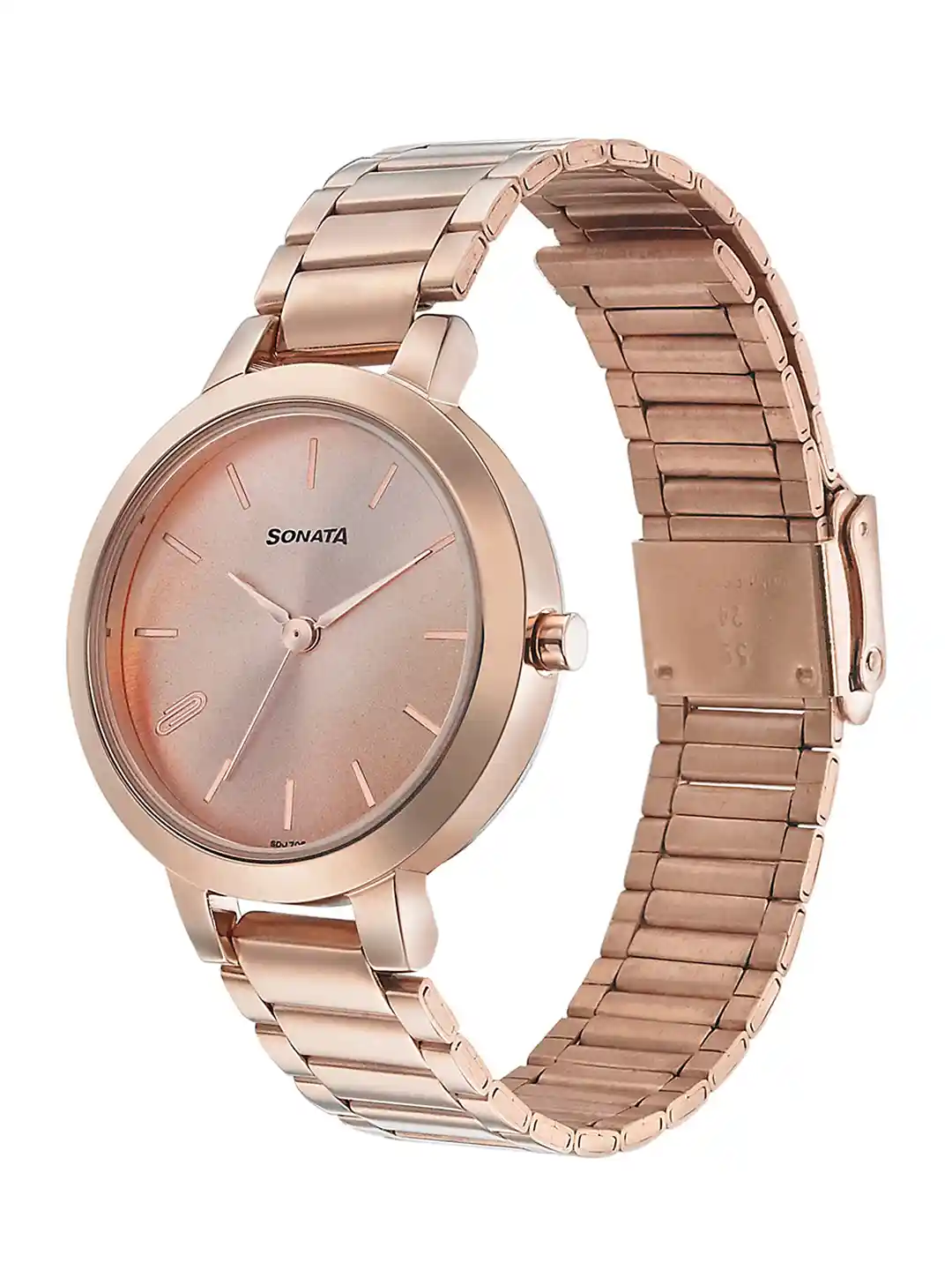Sonata Rose Gold Strap For Watch Buy Online Sonata Poze Quartz