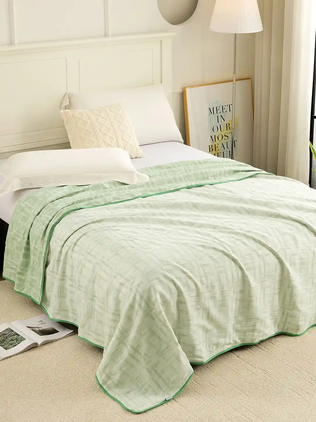 Buy Story@home Green Striped AC Room 150 GSM Reversible Cotton