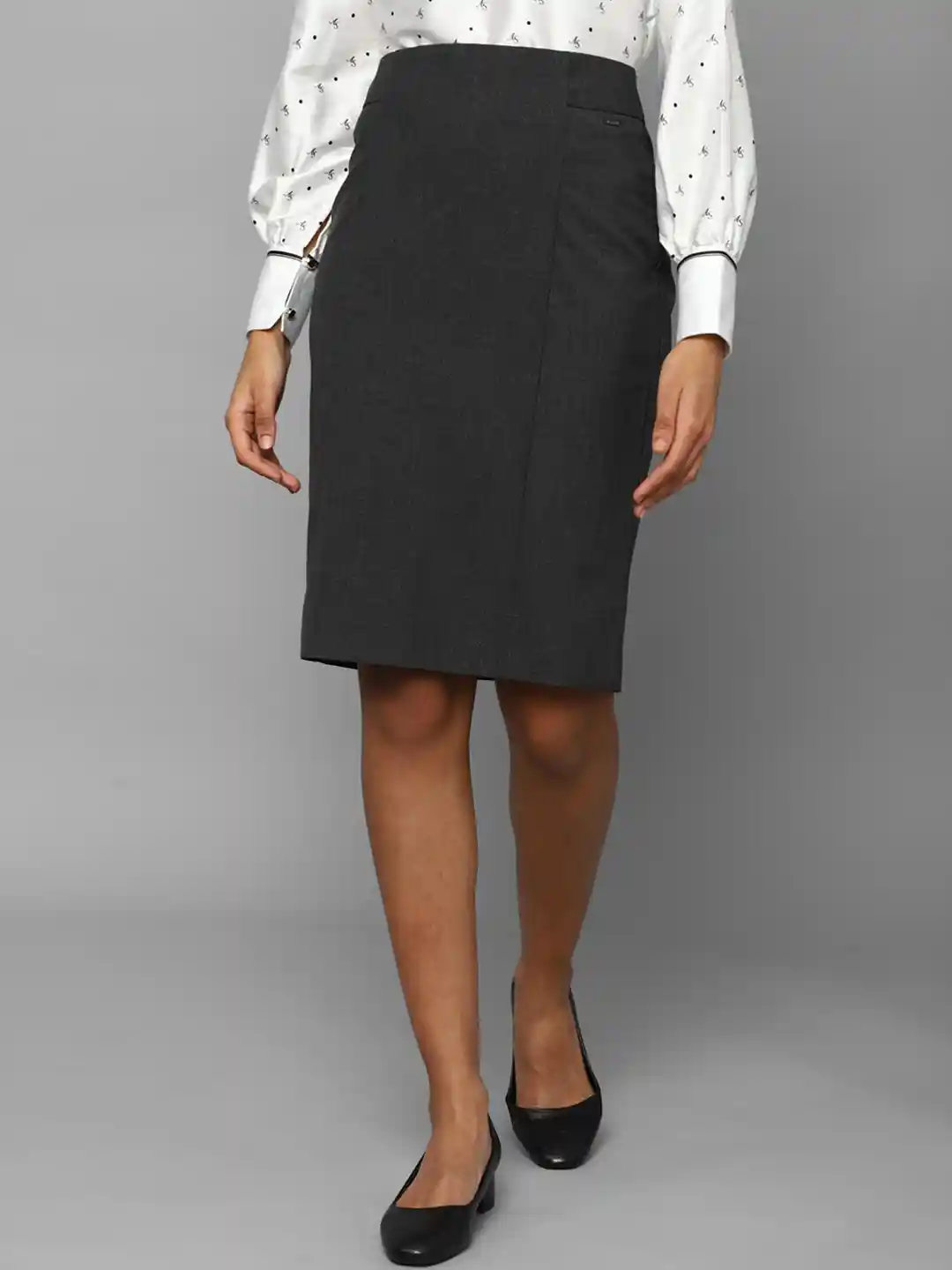 Allen Solly Woman Self Design Pencil Skirt - Main Image