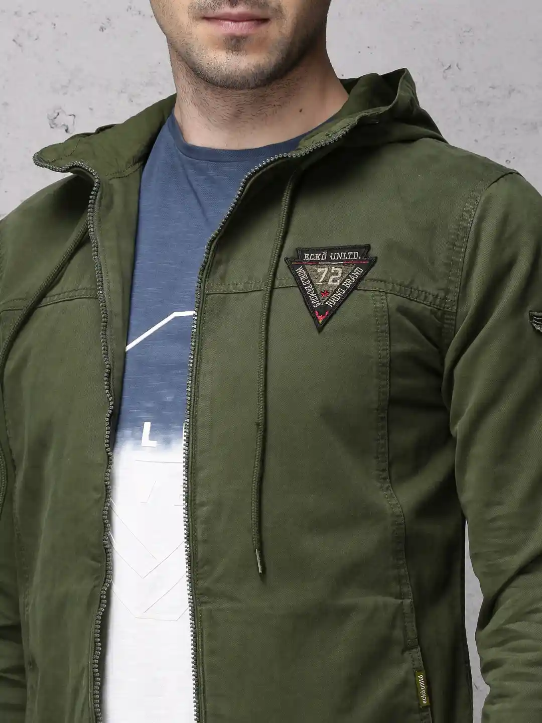 Buy Ecko Unltd Men Olive Green Solid Tailored Jacket Jackets for