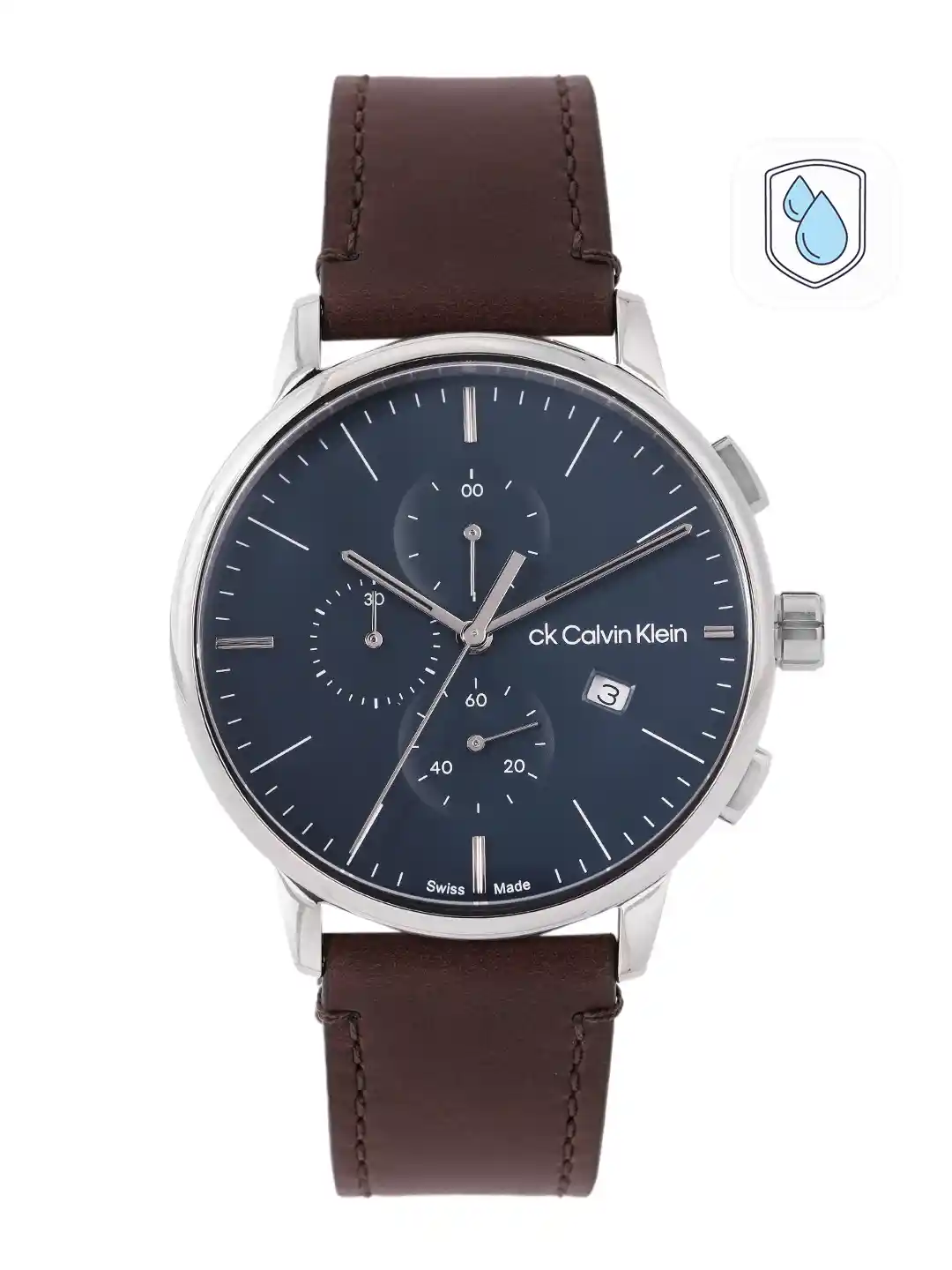 Buy Calvin Klein Men Leather Strap Analogue Swiss Chronograph