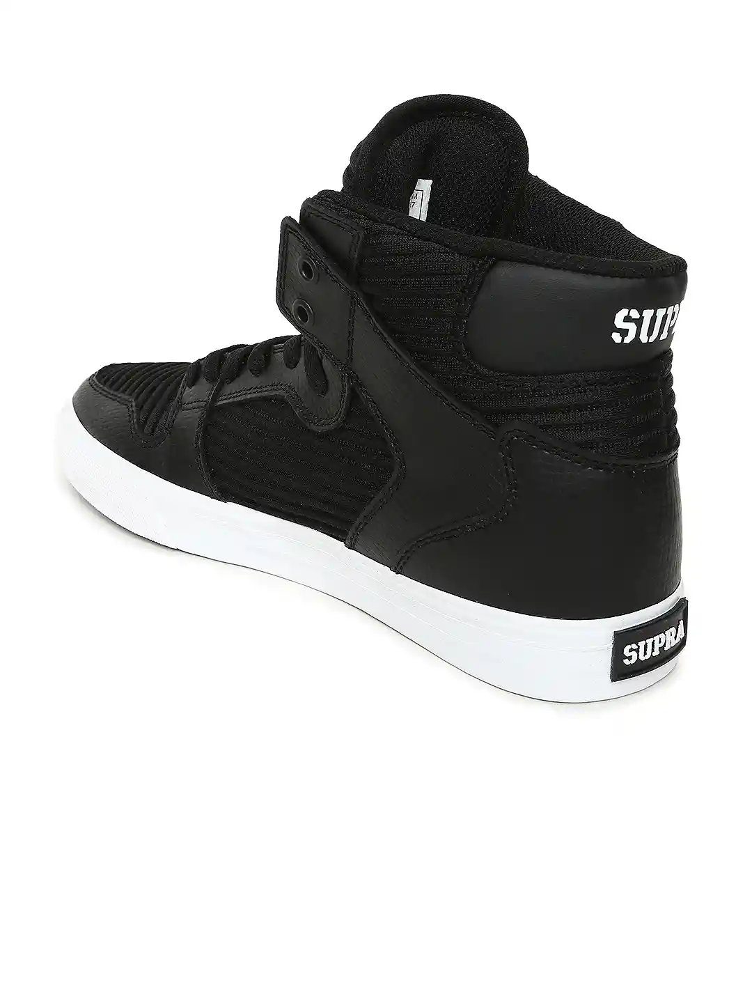 Buy Supra Men Black Solid VAIDER Textured High-Top Sneakers