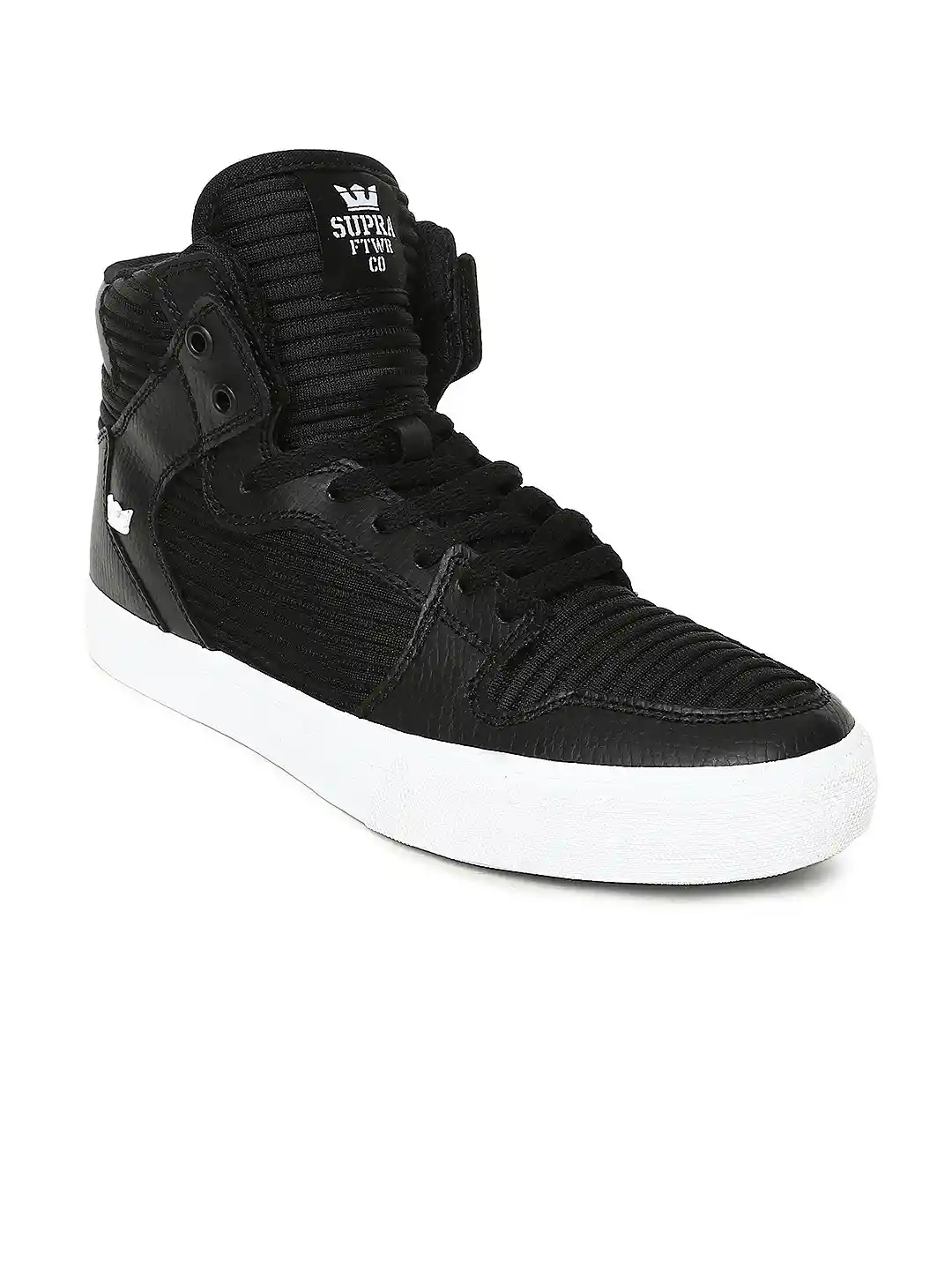 Supra Men Black Solid VAIDER Textured High-Top Sneakers