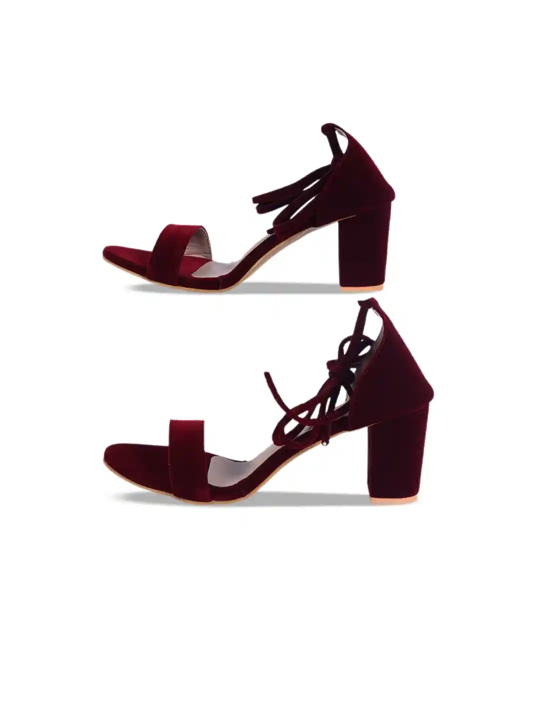 Buy FABBHUE Block Heels With Tie-Up Detail Heels for Women