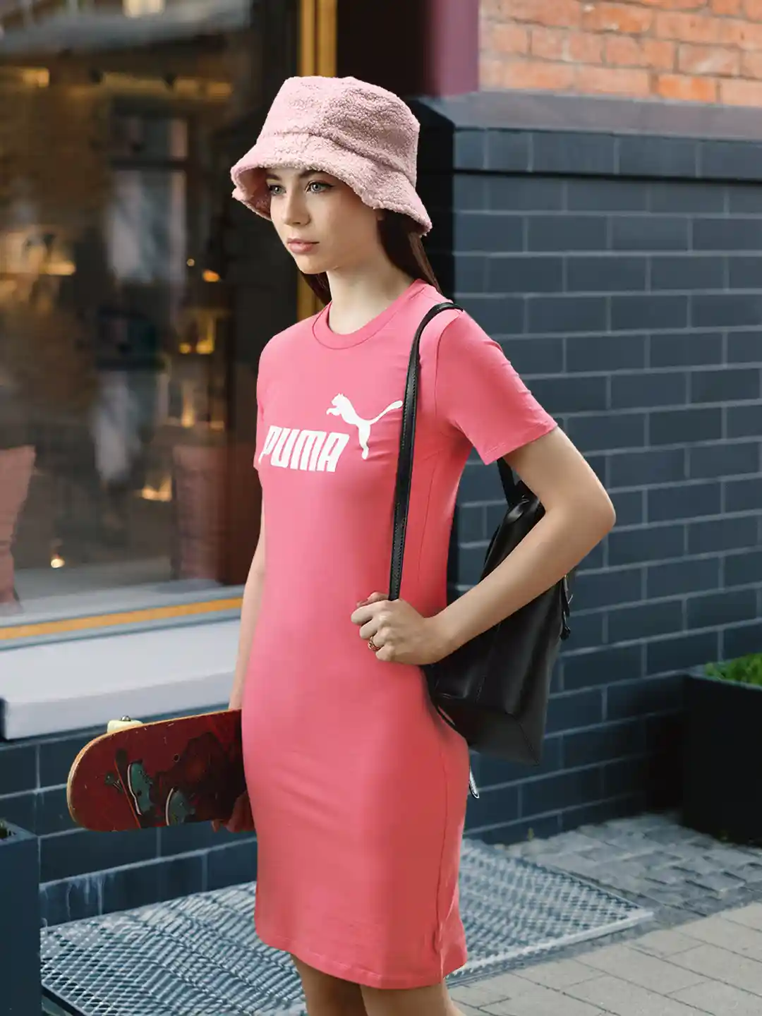 Buy Puma Brand Logo Printed Essential Slim T-shirt Dress - Dresses for  Women 22797770 | Myntra